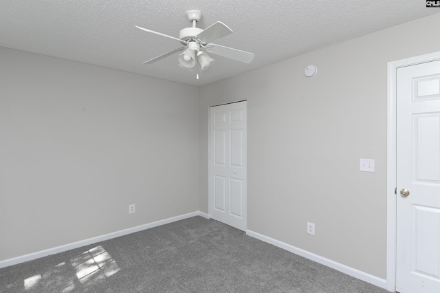 817 Wickham Ln, Columbia, SC 29229 - carpeted spare room with baseboards, a textured ceiling, and ceiling fan
