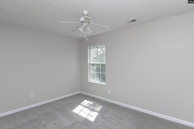 817 Wickham Ln, Columbia, SC 29229 - unfurnished room with carpet flooring, a textured ceiling, visible vents, baseboards, and ceiling fan