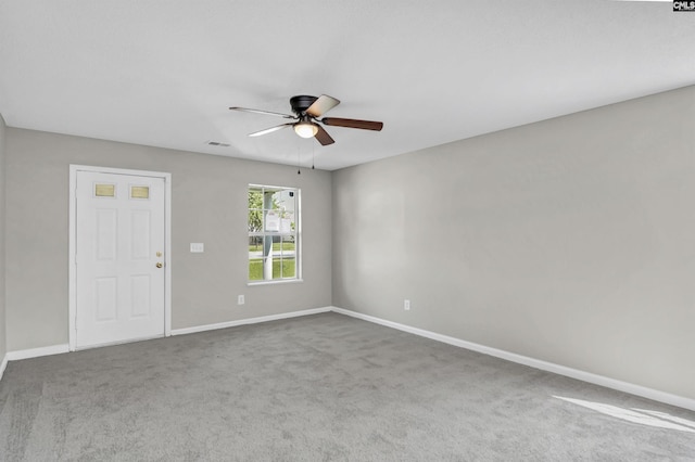 817 Wickham Ln, Columbia, SC 29229 - carpeted spare room with visible vents, baseboards, and ceiling fan