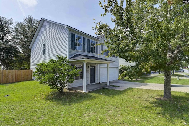 817 Wickham Ln, Columbia, SC 29229 - view of front facade with a front yard, driveway, fence, and an attached garage