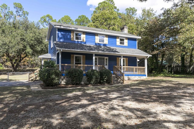 view of front of house featuring covered porch