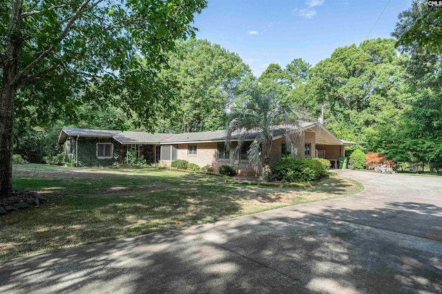 view of single story home