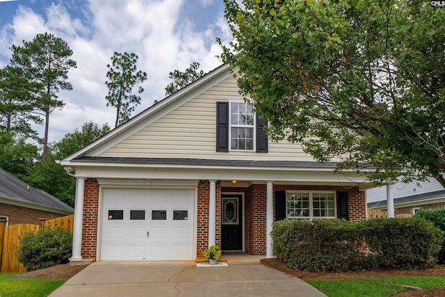 view of front of home with a garage