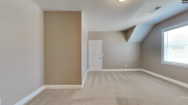 additional living space with light carpet