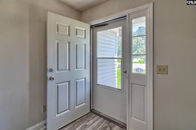 entryway featuring light hardwood / wood-style floors