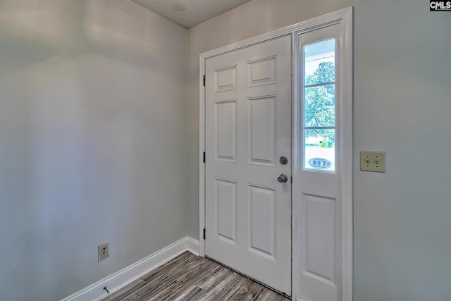 entrance foyer with dark hardwood / wood-style floors