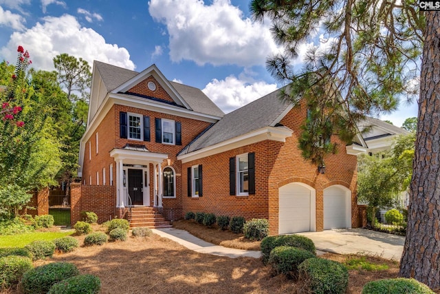 view of front of property featuring a garage