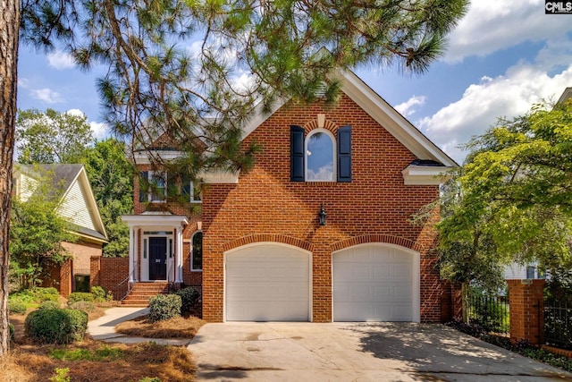 view of front facade featuring a garage