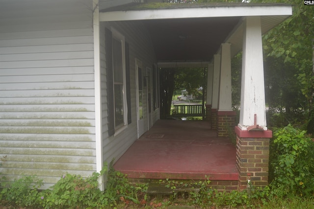 view of patio with a porch