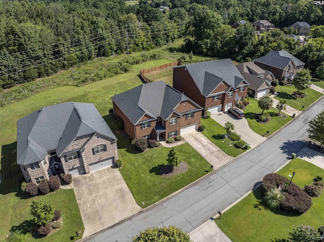 aerial view featuring a residential view