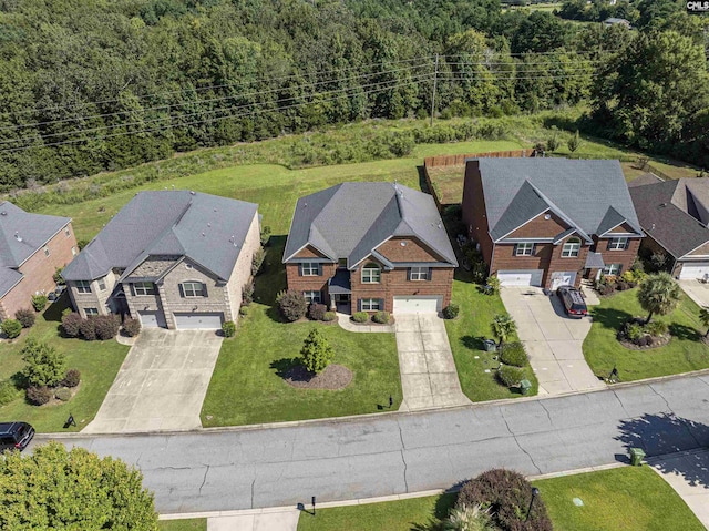 aerial view with a residential view