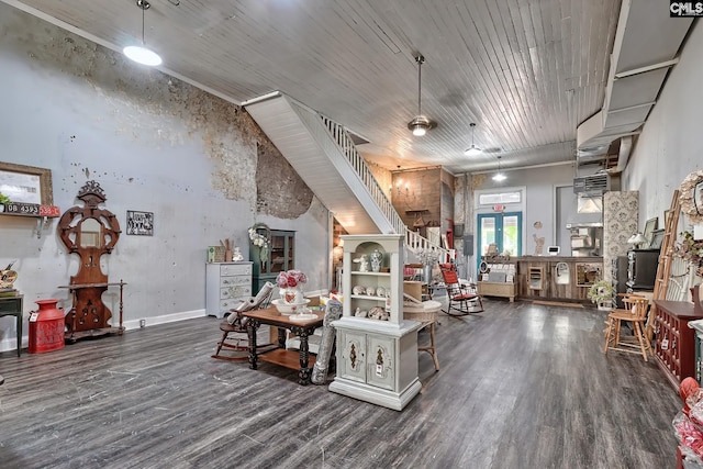 interior space featuring dark wood-type flooring