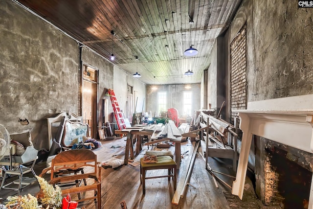 misc room with wood-type flooring