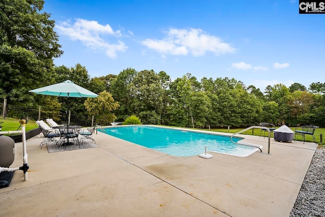 view of pool featuring a patio