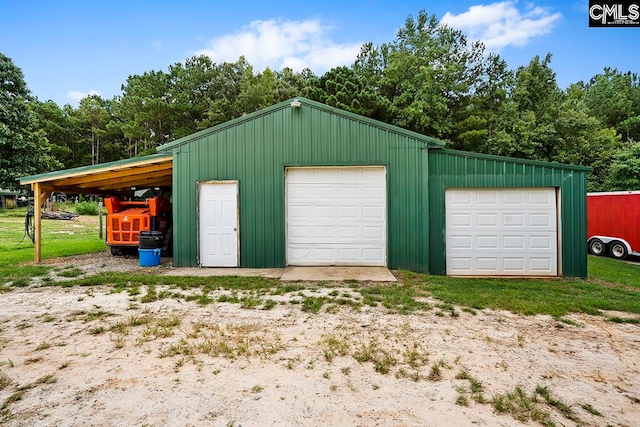 view of garage