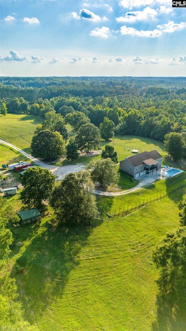 bird's eye view featuring a rural view