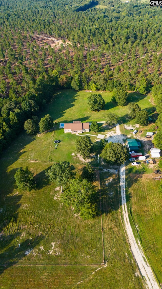 drone / aerial view with a rural view