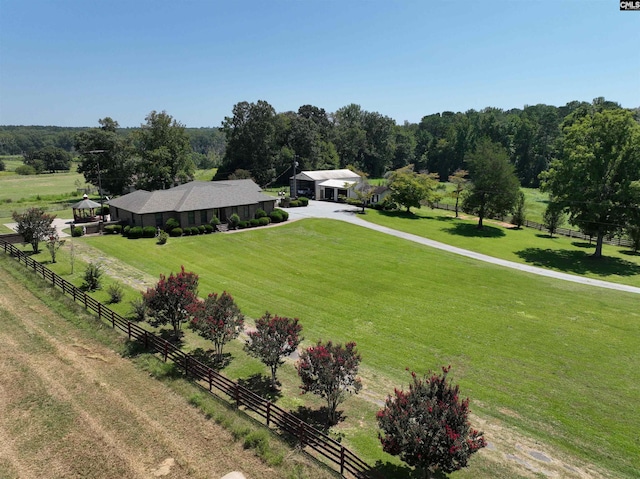 bird's eye view featuring a rural view