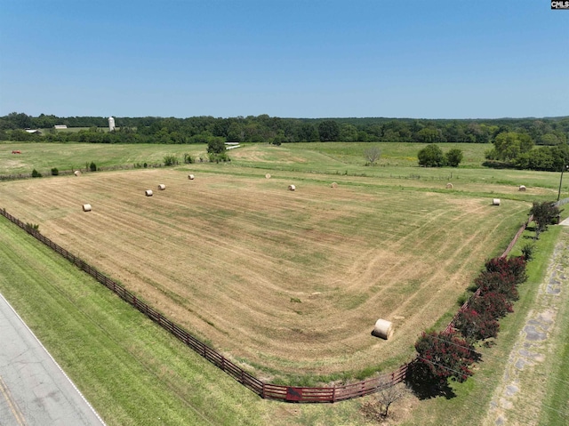 drone / aerial view with a rural view