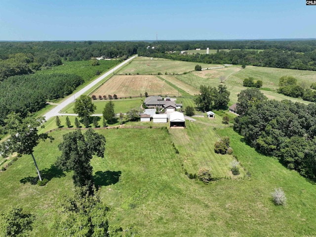 bird's eye view with a rural view