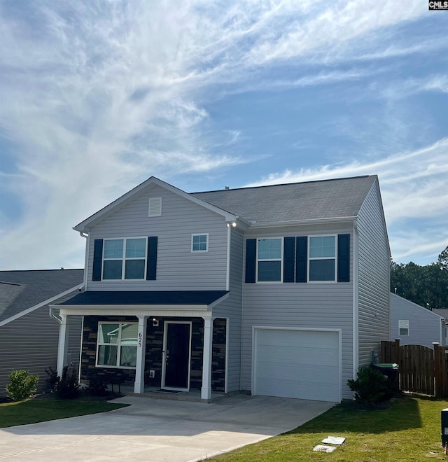 view of front facade featuring a garage