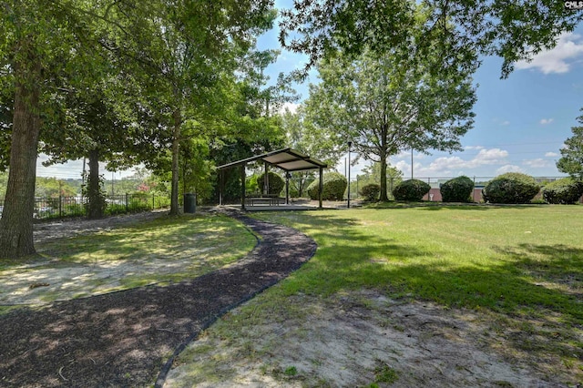 view of yard featuring a gazebo