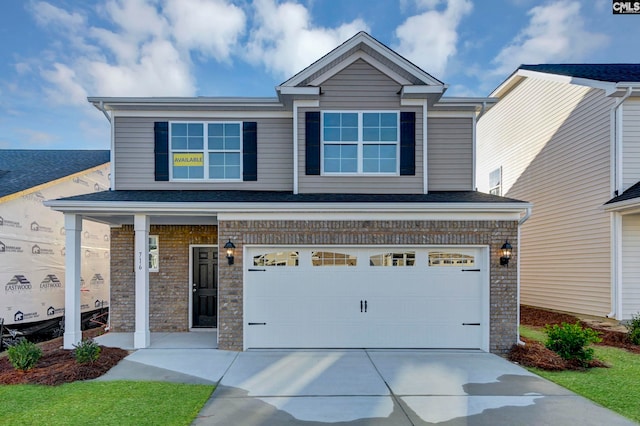 view of front facade featuring a garage