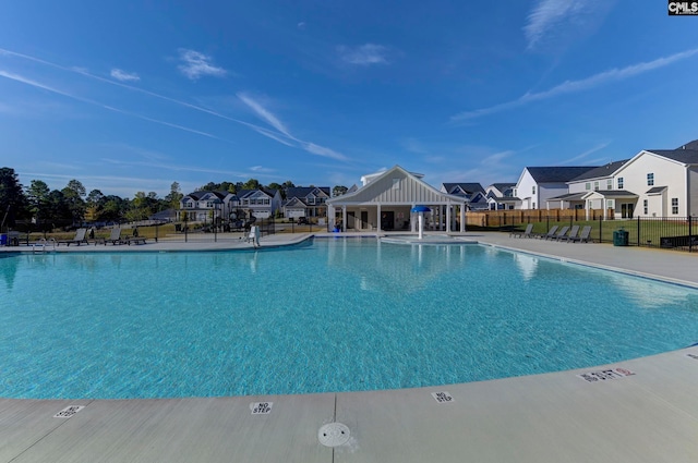 view of swimming pool featuring a patio