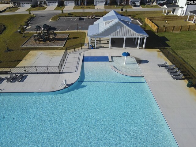 view of playground featuring a yard