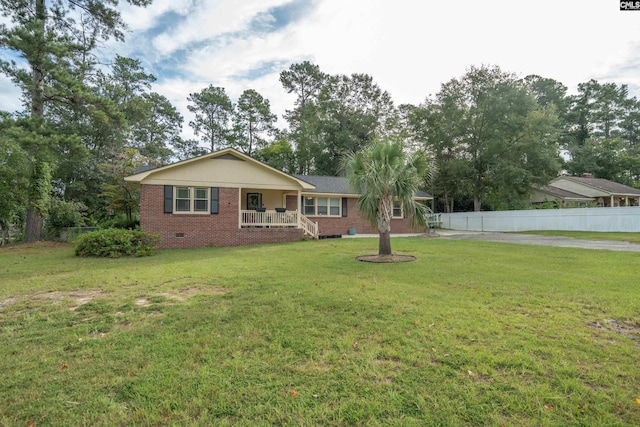 view of yard with a porch