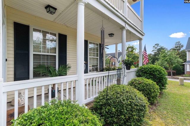 exterior space with covered porch