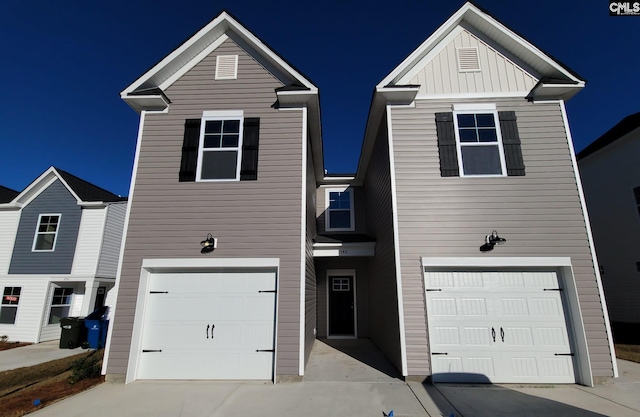 view of front of home with a garage