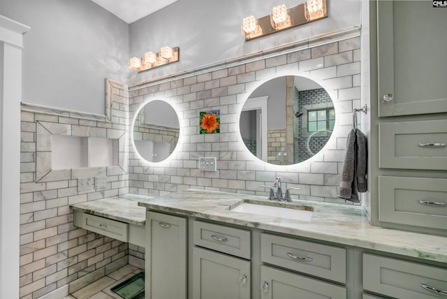 bathroom featuring backsplash and vanity