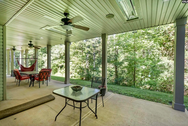 view of patio / terrace featuring ceiling fan