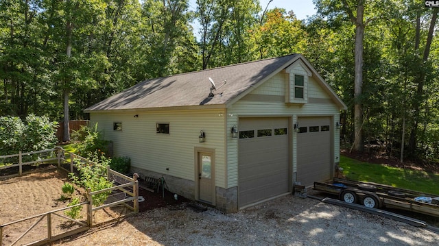 view of garage