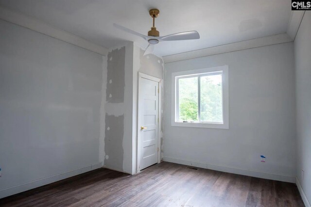 205 Miles Oak Ln, Blythewood, SC 29016 - unfurnished room with wood finished floors, baseboards, and a ceiling fan
