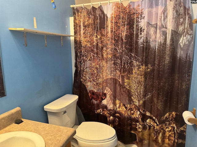 bathroom with vanity and toilet