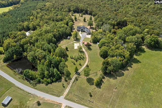 aerial view with a rural view