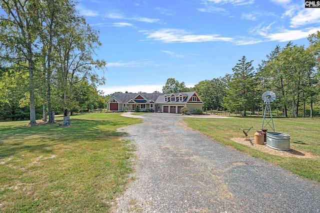 view of front of home with a front yard