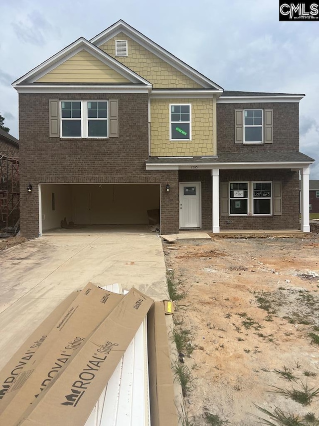 view of front of house with a garage