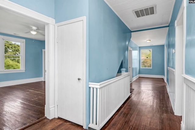 hall featuring dark hardwood / wood-style flooring