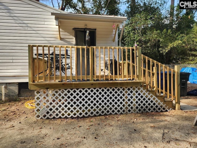 view of wooden deck