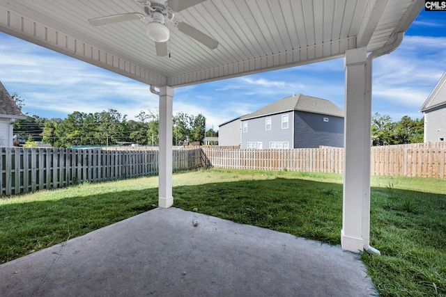 view of patio / terrace with ceiling fan