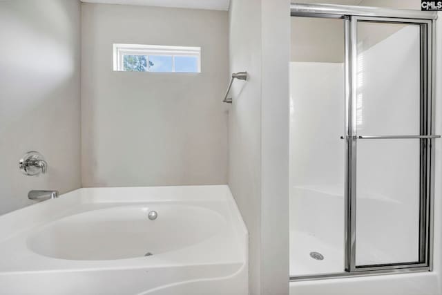 bathroom with independent shower and bath