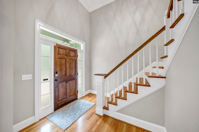 entryway featuring hardwood / wood-style flooring