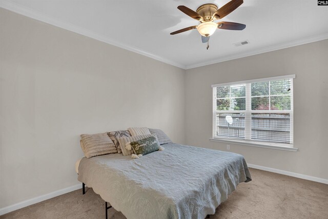 25 Eason Ct, Columbia, SC 29209 - bedroom with baseboards, light carpet, and ornamental molding