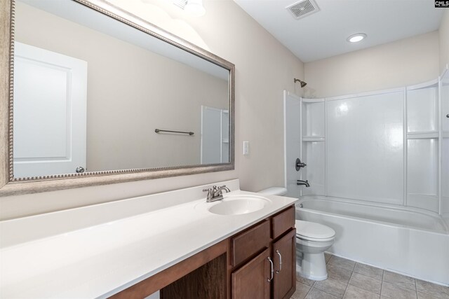 25 Eason Ct, Columbia, SC 29209 - bathroom featuring visible vents, tile patterned flooring, shower / washtub combination, vanity, and toilet