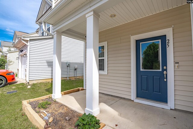 25 Eason Ct, Columbia, SC 29209 - property entrance with a porch and a yard