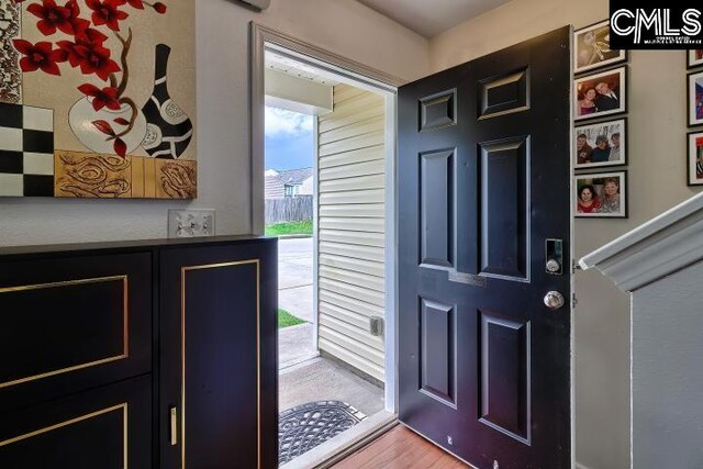 entrance foyer with hardwood / wood-style flooring