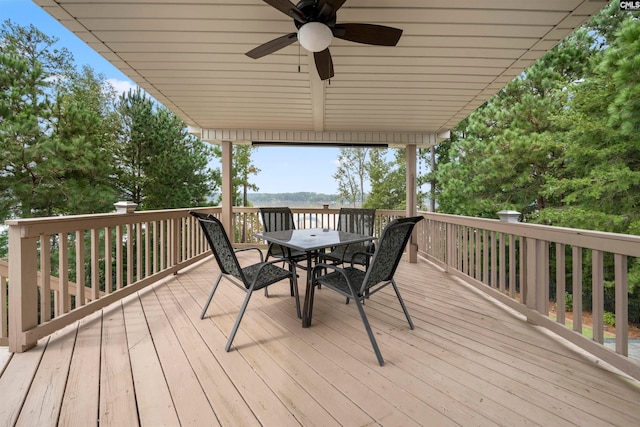 deck featuring ceiling fan